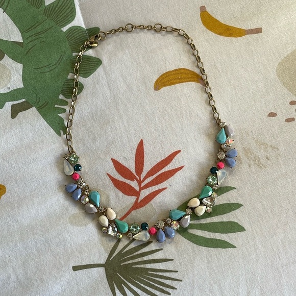 ✨J.Crew Pastel Crystal Statement Necklace✨ - Picture 1 of 3